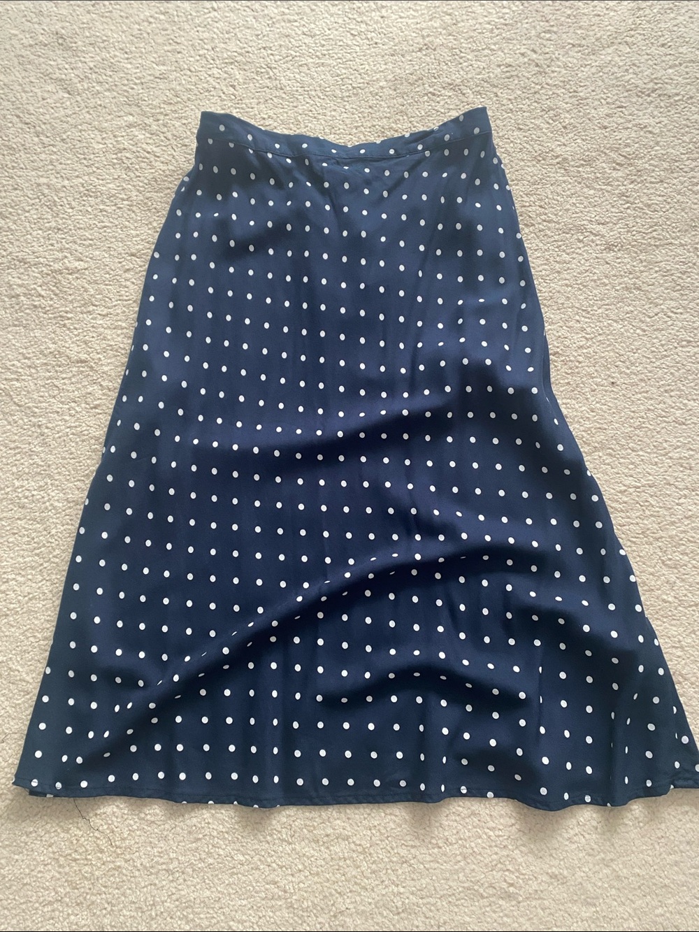 Old Navy Navy and White Polka Dot A-Line Skirt